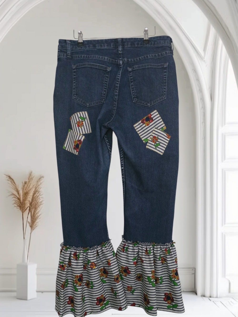 Upcycled Patchwork Riders By Lee Jeans, Size 14 - Picture 3 of 7